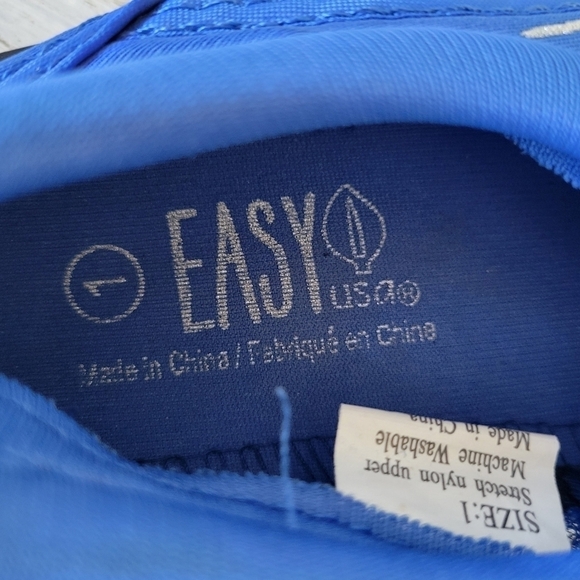 Boys Blue Pull-On Quick Dry Mesh Traction Sole Water Shoes Size 1 Easy USA Brand - Picture 8 of 10